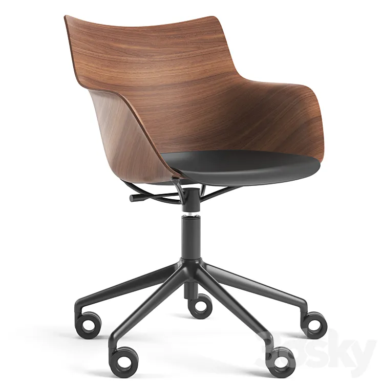 Kartell Q\/Wood Chair 3DS Max Model