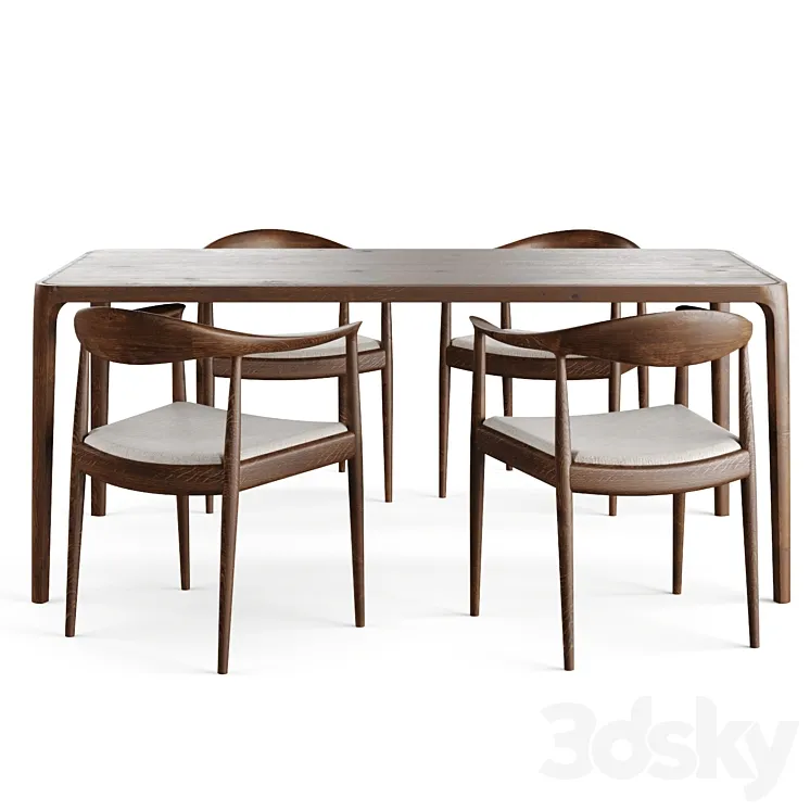 Kasauri table. Shomba chair. Partisan 3DS Max