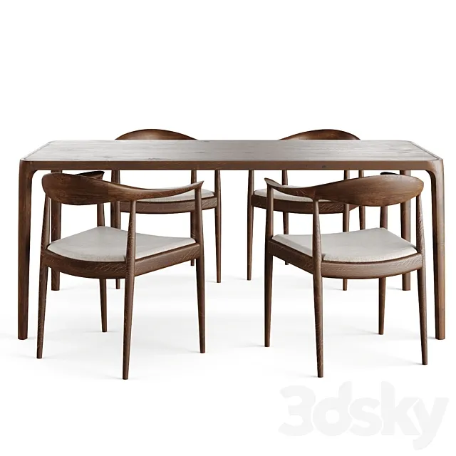Kasauri table. Shomba chair. Partisan 3DSMax File