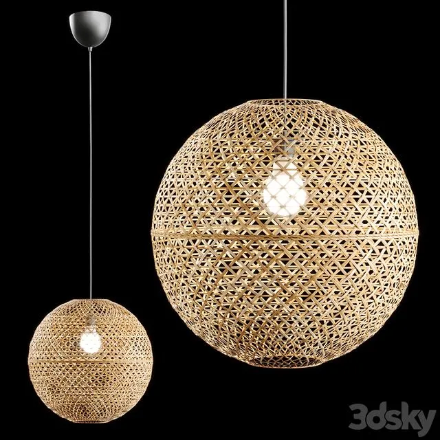 Kaseberga rattan Pendant Lamp 3dsMax Model