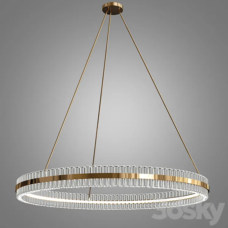 Kash Curve Baguette Chandelier 3DS Max