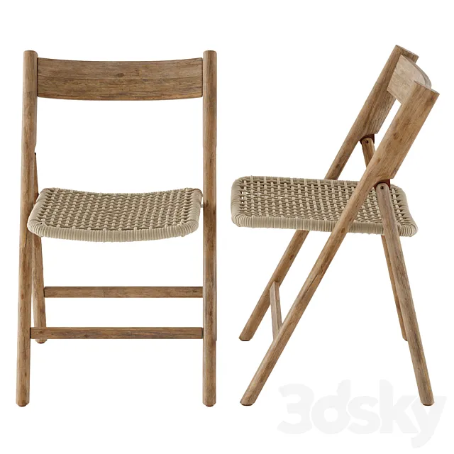 kave home dandara wood folding chair 3ds Max