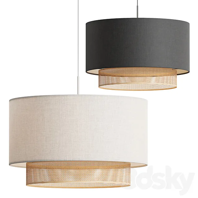 Kave Home Erna Bamboo Pendant Lamp 3dsMax Model