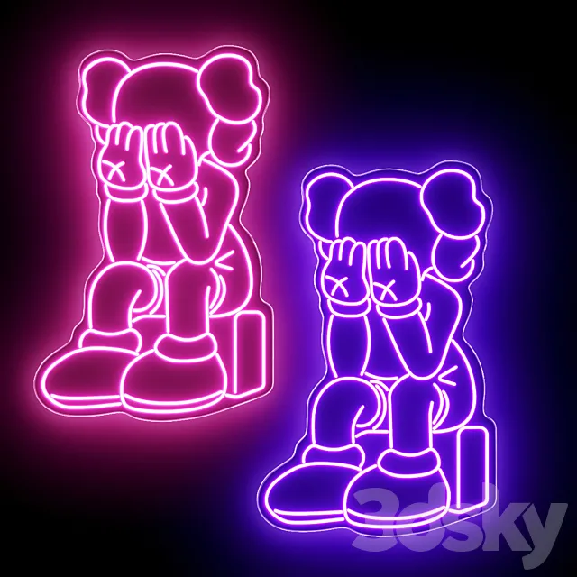 KAWS Neon Sign 3dsMax Model