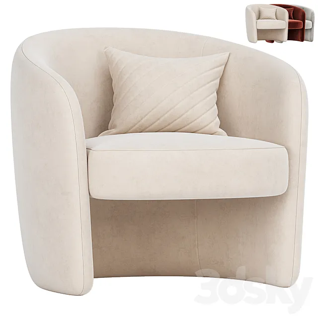 Kearney Upholstered Barrel Chair 3DS Max Model