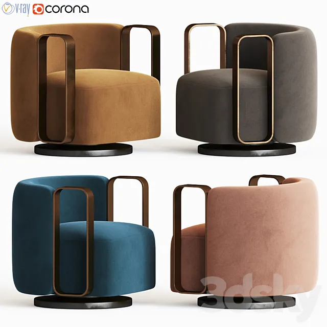 Kelly Bracelet Armchair Fendi Casa 3ds Max
