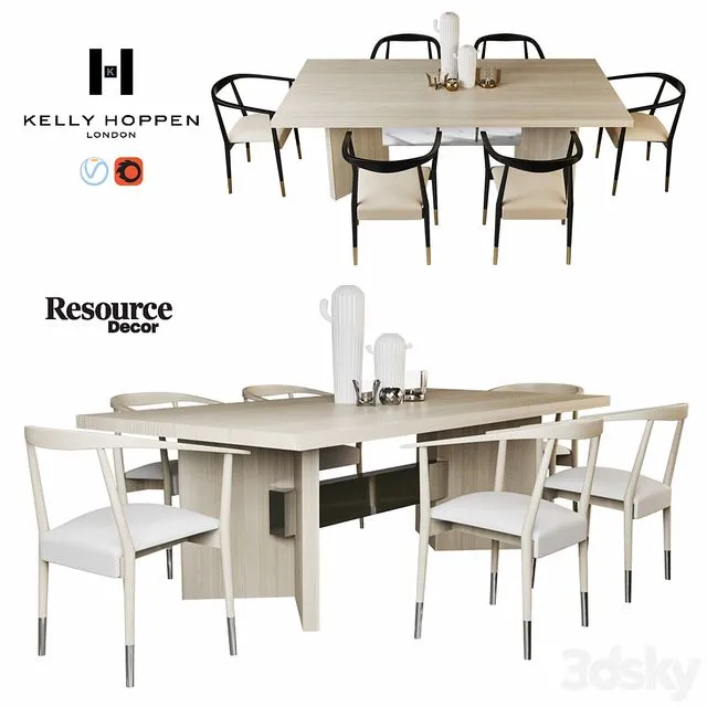 kelly hoppen dining set 3dsMax Model