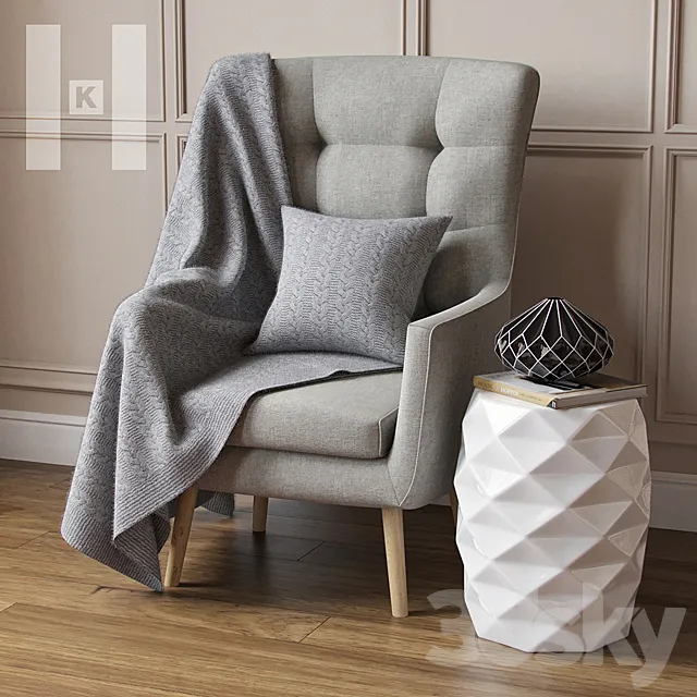 Kelly Hoppen | Wing Accent Chair 3ds Max