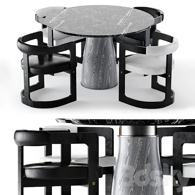 Kelly Wearstler Camden table and Zuma chair 3DSMax File