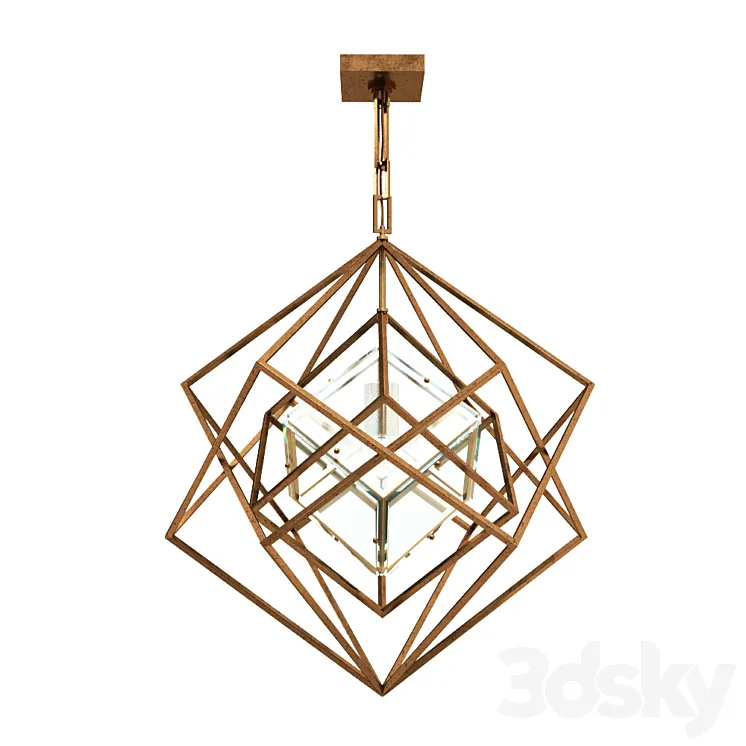 Kelly Wearstler Cubist 4 Light 31 inch Gild Pendant Ceiling Light 3DS Max Model