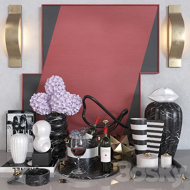Kelly Wearstler decor set 3ds Max