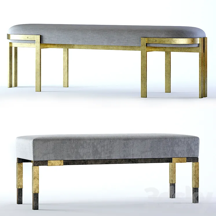 Kelly Wearstler Elliott and Larchmont Benches 3DS Max