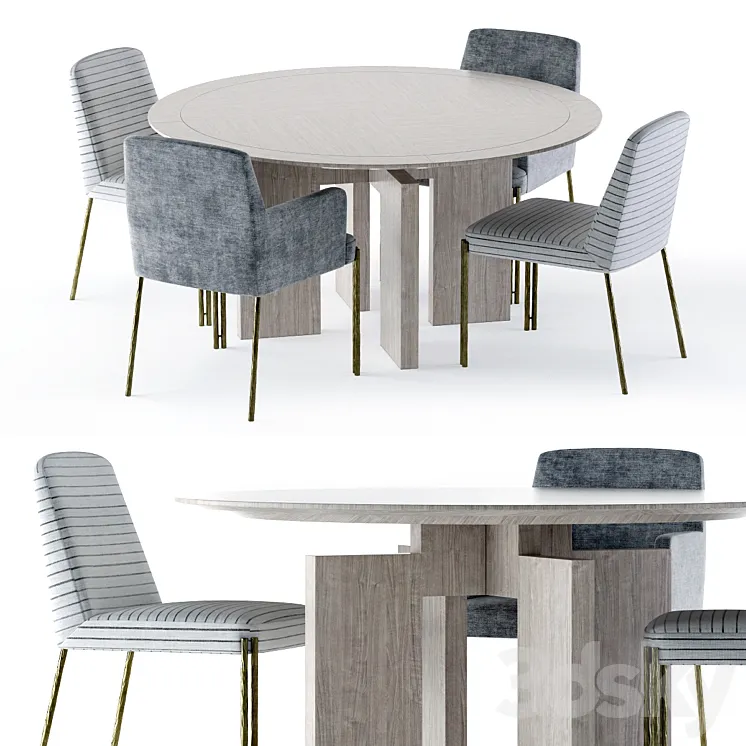 Kelly Wearstler Ida Table and Melange Chair 3DS Max