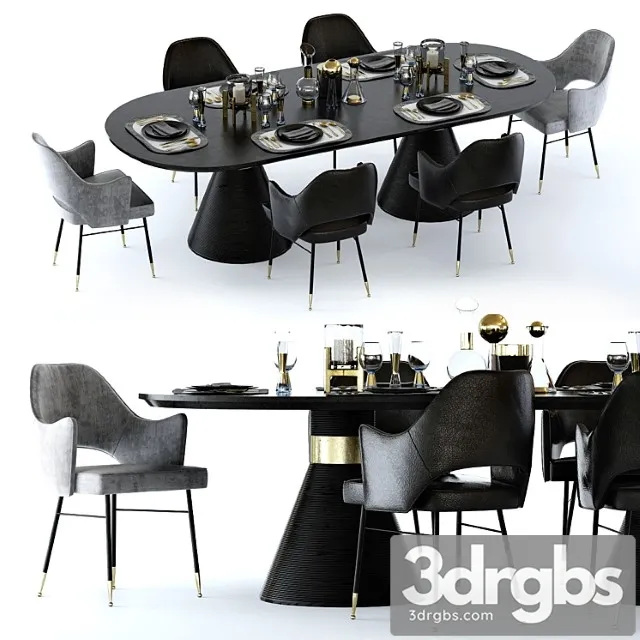 Kelly wearstler miramar table and rigby chair 2 3dsmax Download