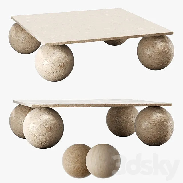 Kelly Wearstler-morro square coffee table 3DS Max Model