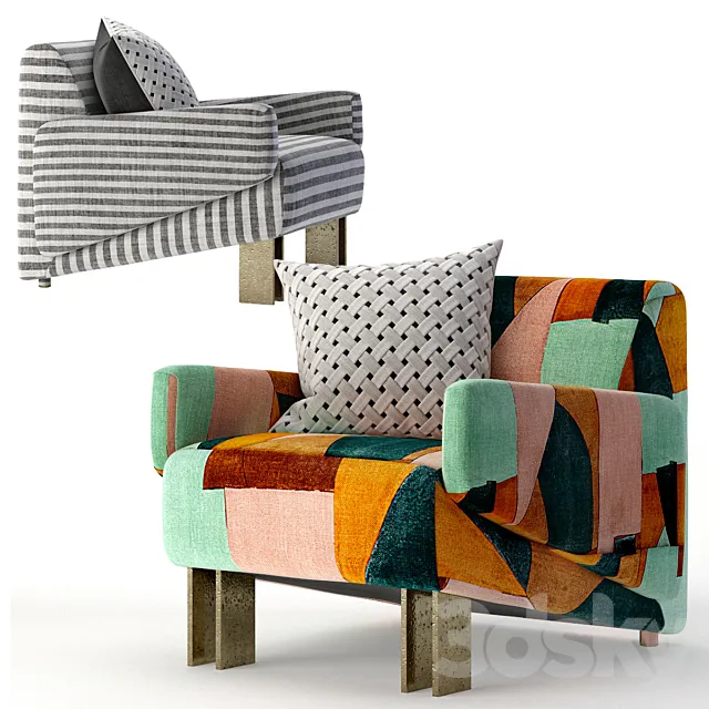 Kelly Wearstler Zephyr Club Chair 3DS Max Model