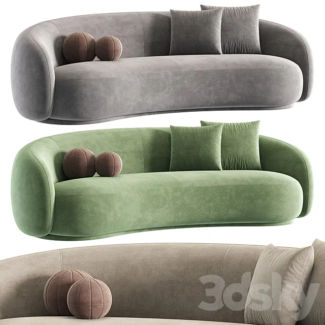 Kendall Blush Velvet Sofa By Blucci 3dsMax Model