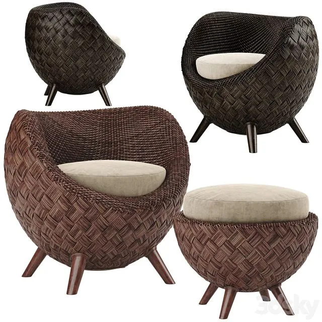 Kenneth Cobonpue La luna armchair 3dsMax Model
