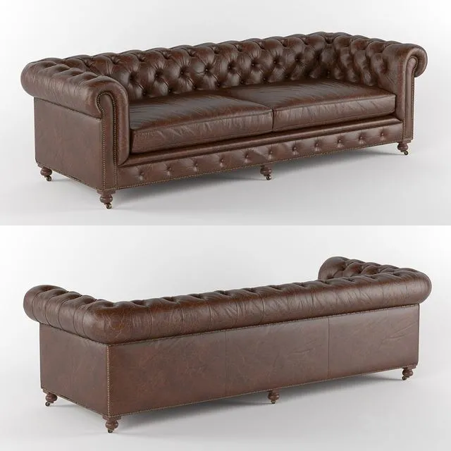 Kensington Leather Sofa Restoration Hardware 3dsMax Model