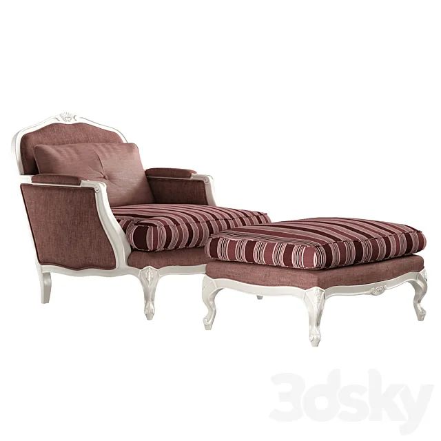 Keoma Chinook armchair and pouf 3DS Max Model