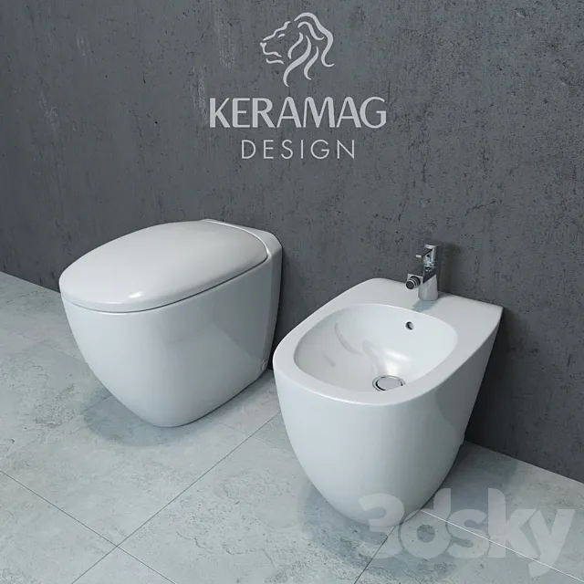 Keramag Citterio squat toilet and bidet 3DS Max Model