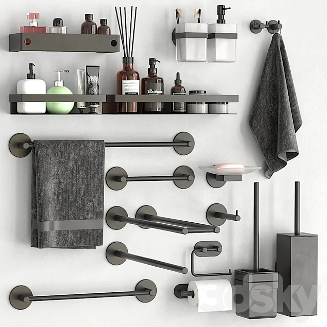 KES Bathroom accessories 1 3ds Max