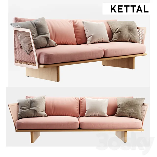KETTAL Mesh 3-Seater sofá 3DS Max Model