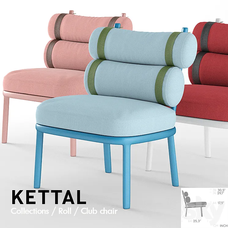Kettal Roll Club chair 3DS Max