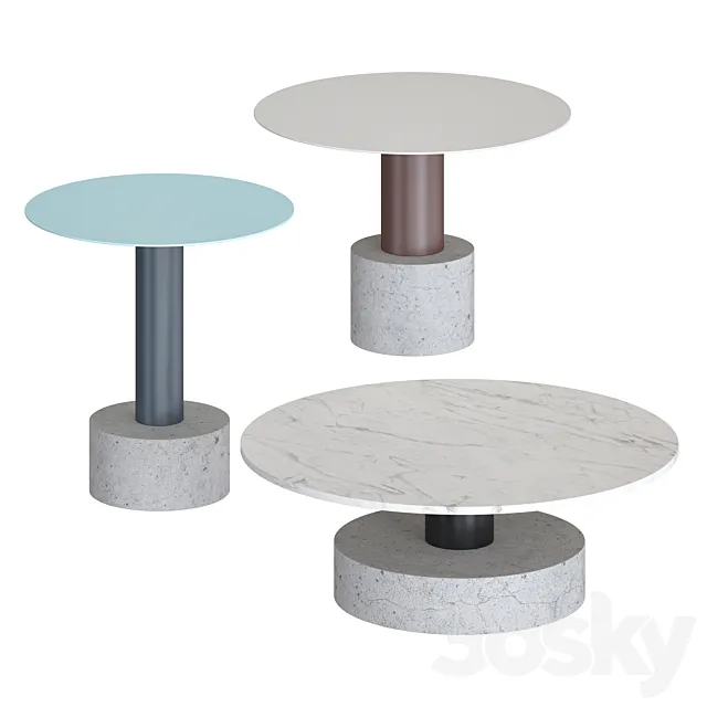 Kettal ROLL – coffee tables 3DSMax File