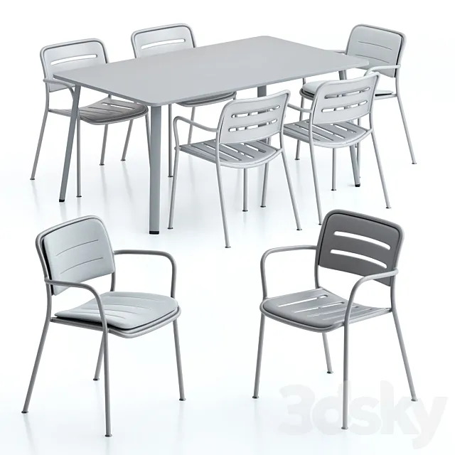 Kettal Village Table and Chair 3DS Max Model