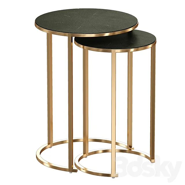 Keya Antique Brass Nesting Accent Tables (Crate and Barrel) 3DS Max Model