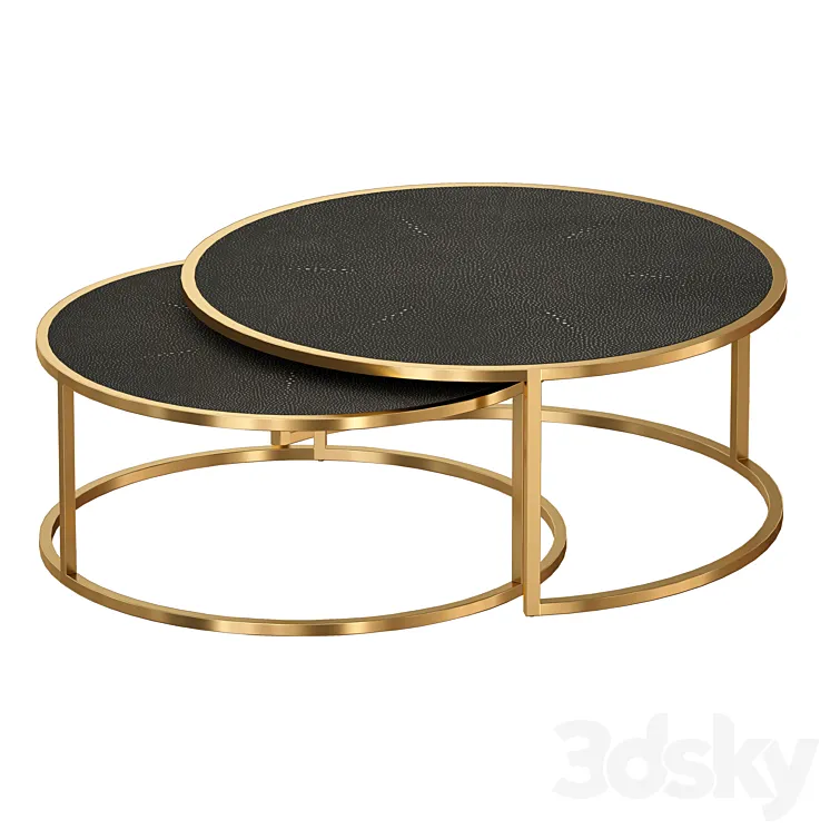 Keya Antique Brass Nesting Coffee Tables (Crate and Barrel) 3DS Max