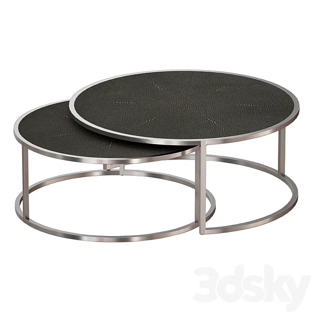Keya Stainless Steel Nesting Coffee Tables (Crate and Barrel) 3ds Max