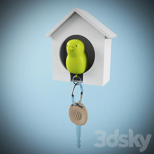 Keychain-with the House Sparrow 3DSMax File