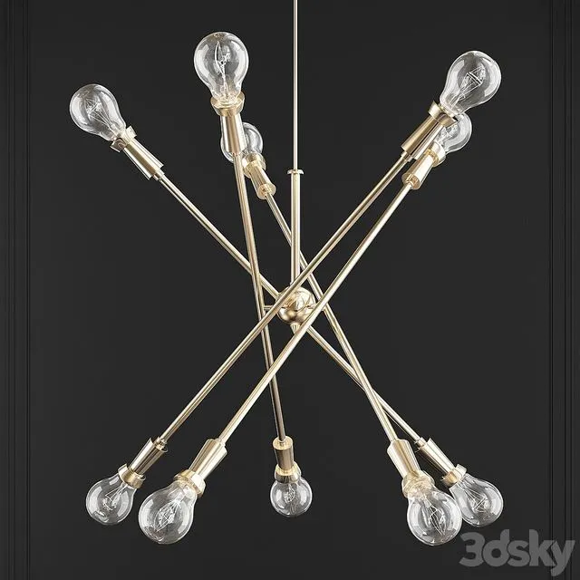 Kichler Armstrong 10-Light Large Chandelier in Natural Brass 3dsMax Model