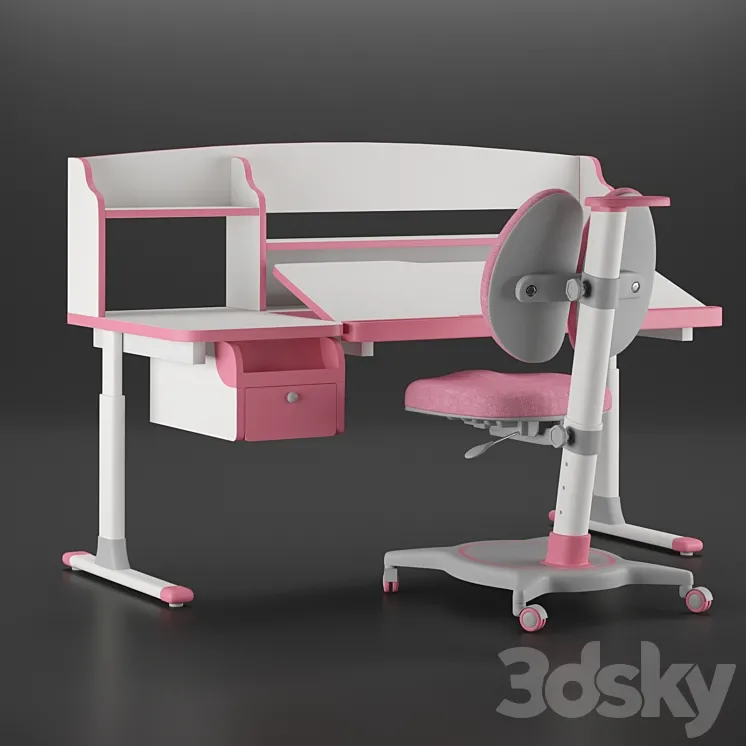 Kid desk and chair 3DS Max