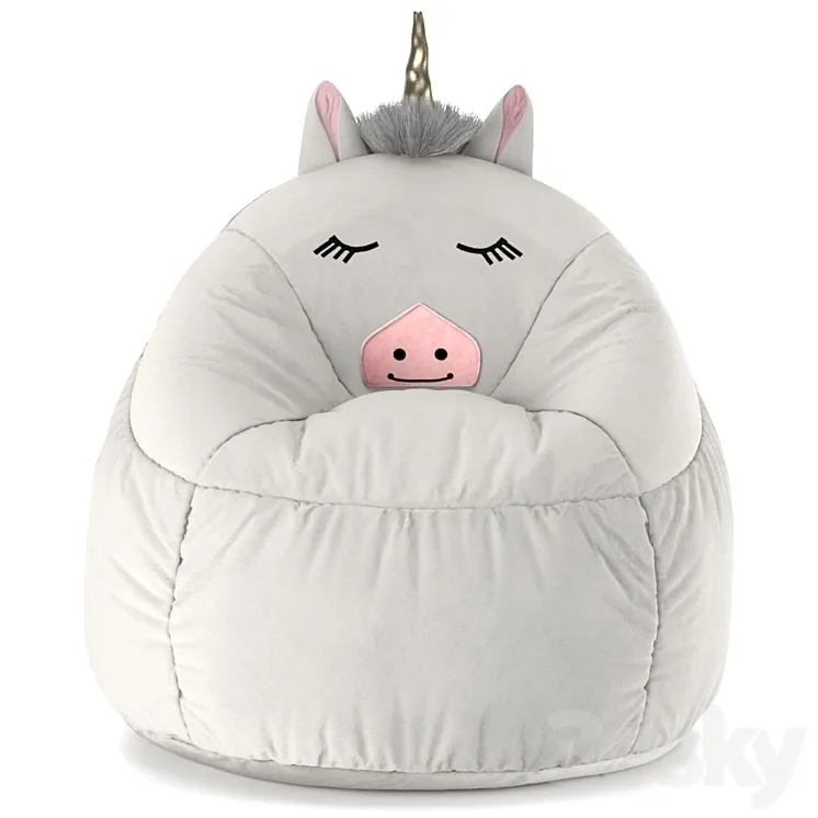 Kids Bean Bag Chair White Unicorn – Pillowfort  3DS Max