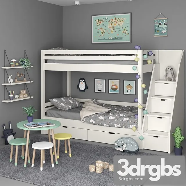 Kids Bedroom Set 3dsmax Download