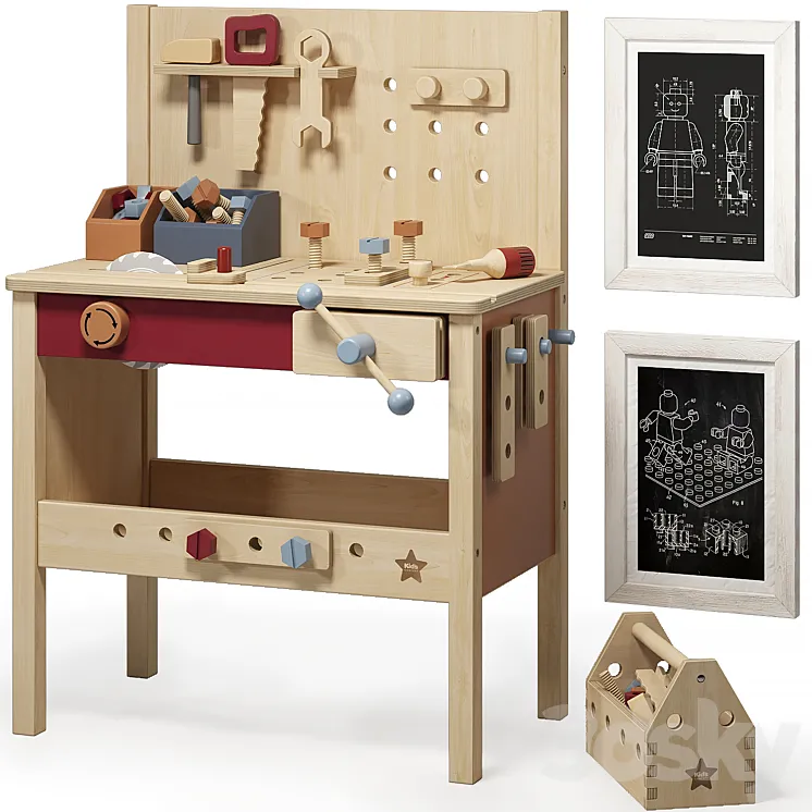 Kids Concept Tool Bench 3DS Max