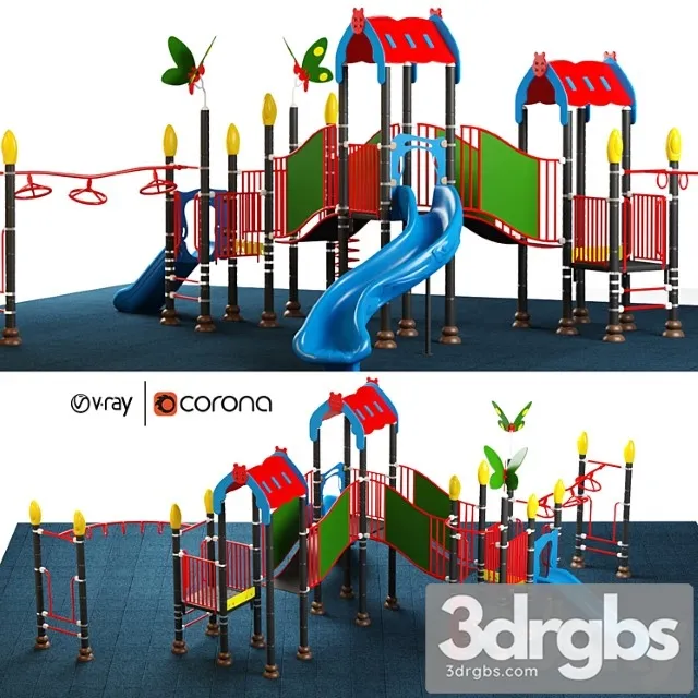 Kids Equipment with Slide Climbing 08 3dsmax Download