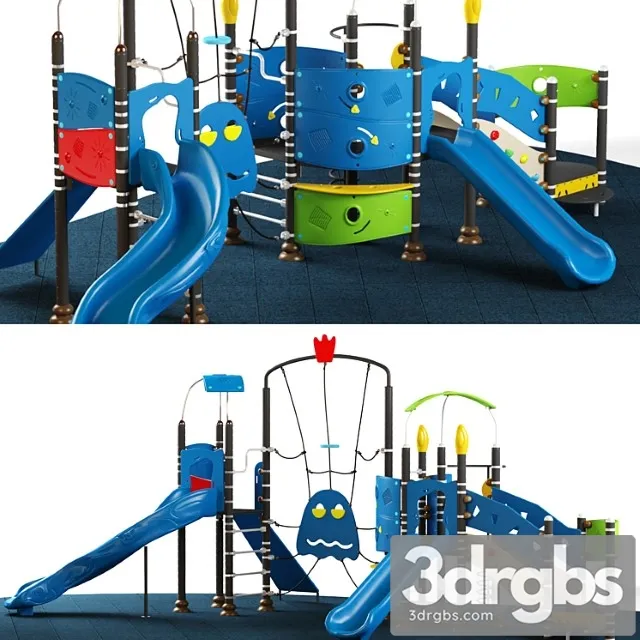 Kids Equipment with Slide Climbing 09 3dsmax Download