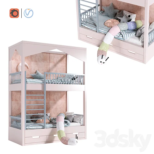 kids room bed – 2 3ds Max