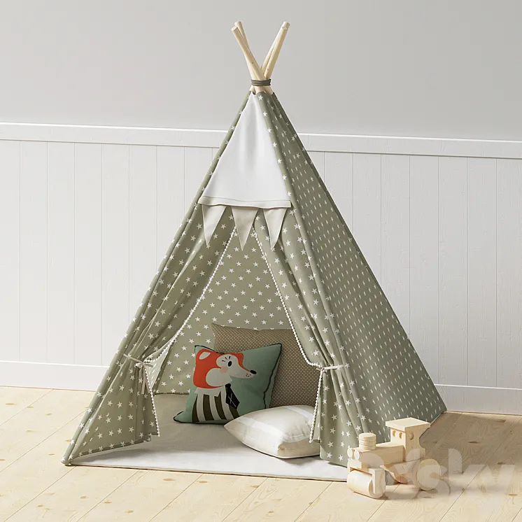 Kids teepee 3DS Max