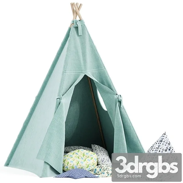 Kids teepee tent set mint