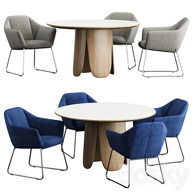 Kimono Dining Chair Table 3ds Max