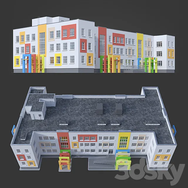 Kindergarten “Rainbow” 3DS Max Model