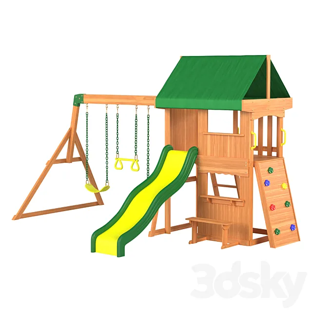 Kindergarten Swing Set Playground 3dsMax Model