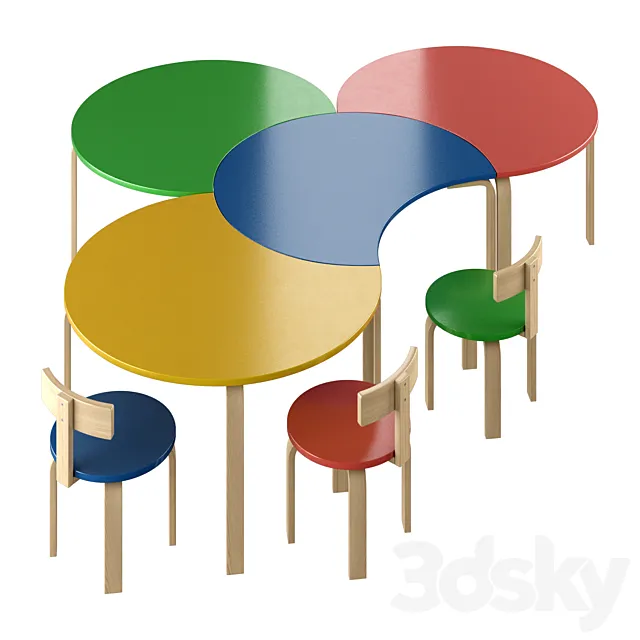 Kindergarten tables 3ds Max