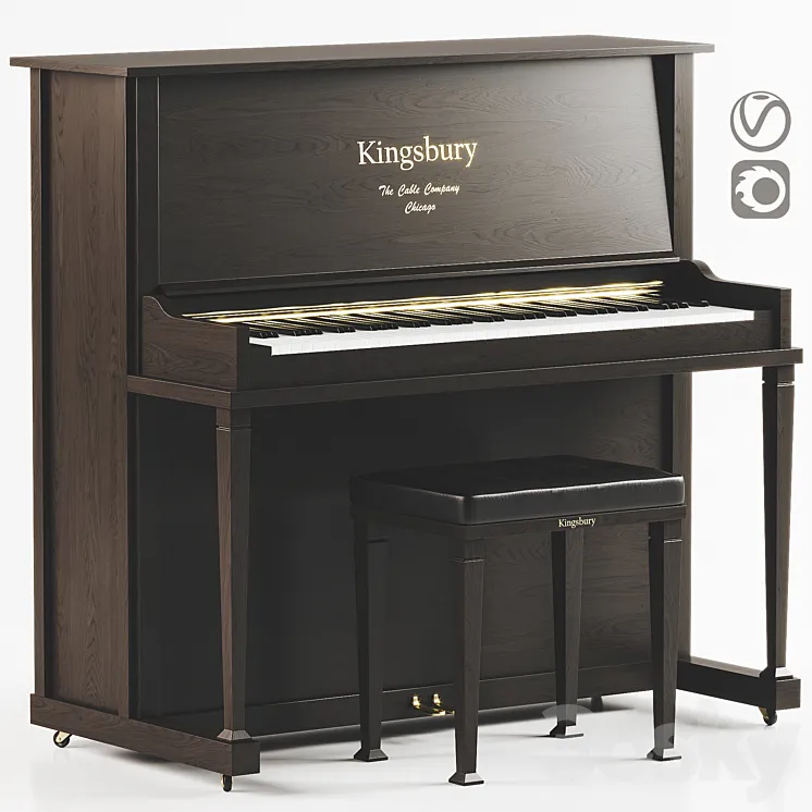 Kingsbury piano set 3DS Max