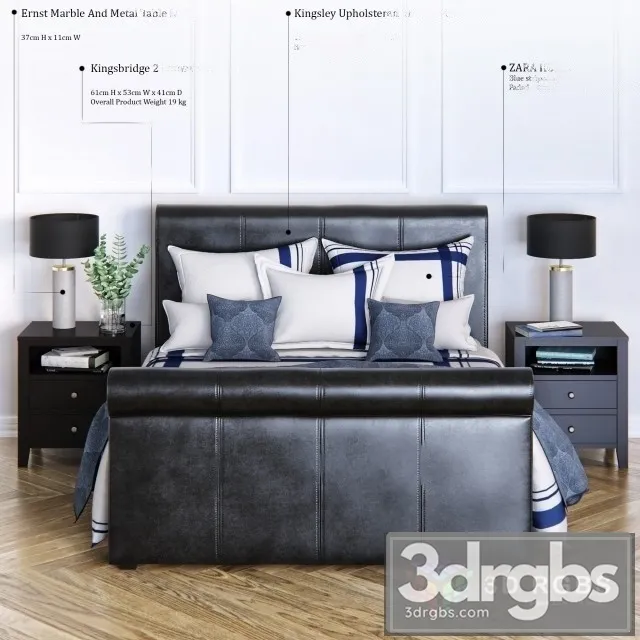 Kingsley Upholstered Storage Sleigh Bed 3dsmax Download